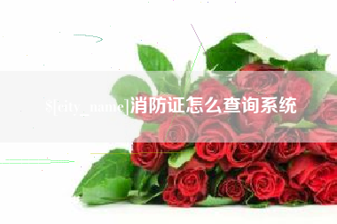 靖江消防证怎么查询系统