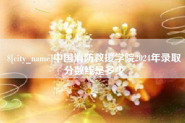 靖江中国消防救援学院2024年录取分数线是多少