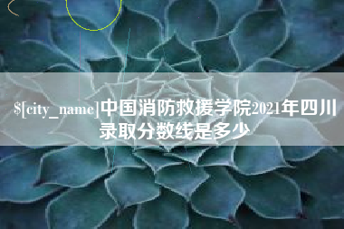 靖江中国消防救援学院2021年四川录取分数线是多少