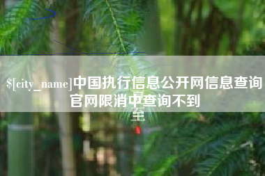 靖江中国执行信息公开网信息查询官网限消中查询不到