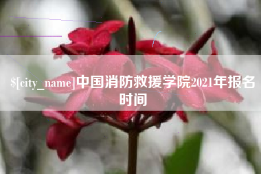 靖江中国消防救援学院2021年报名时间