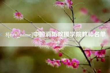 靖江中国消防救援学院教师名单