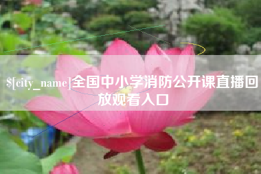 靖江全国中小学消防公开课直播回放观看入口