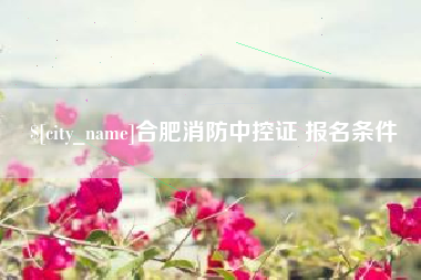 靖江合肥消防中控证 报名条件