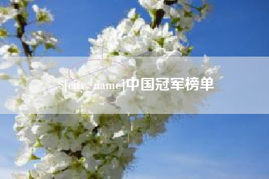 靖江中国冠军榜单