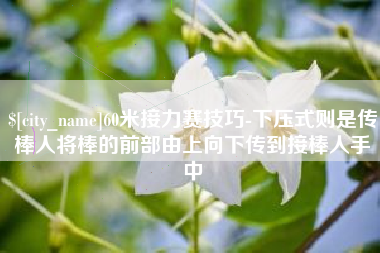 靖江60米接力赛技巧-下压式则是传棒人将棒的前部由上向下传到接棒人手中