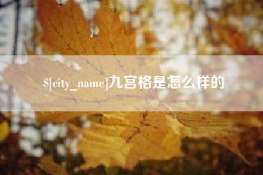 靖江九宫格是怎么样的
